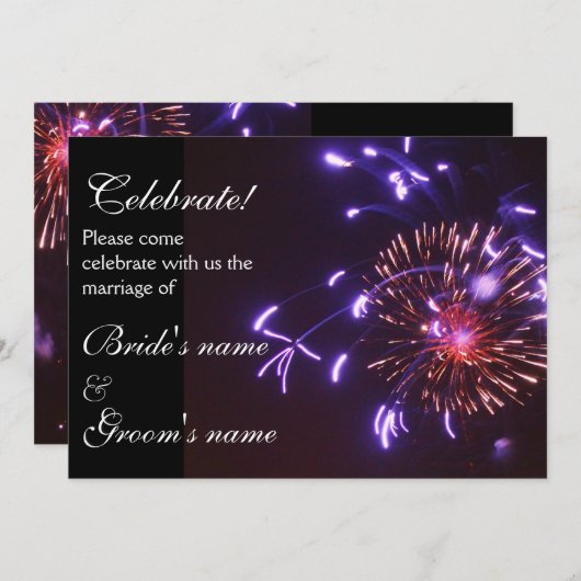 Feier Wedding lila Einladung (Vorne/Hinten)