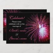 Feier-Wedding Rosa 2 Einladung (Vorne/Hinten)