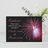 Feier-Wedding Rosa 2 Einladung (Stehend Vorderseite)