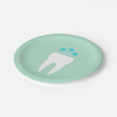 Feier-Zahn mit Kerzen Pappteller (Schrägansicht)