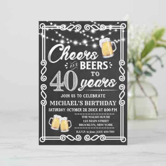 Feier zu 40 Jahren Einladung zur GRILLEN der Gebur (Stehend Vorderseite)