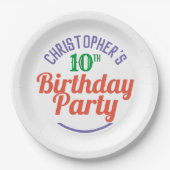 Feier zum 10. Geburtstag Pappteller (Vorderseite)
