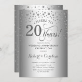 Feier zum 20. Jahrestag - Silber Einladung (Vorne/Hinten)