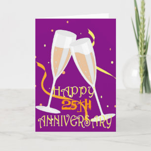 Feier zum 25. Hochzeitstag mit Champagner Karte