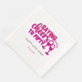 Feier zum 50. Geburtstag Fuschia-Party Serviette (Ecke)