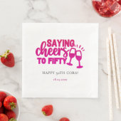 Feier zum 50. Geburtstag Fuschia-Party Serviette (Beispiel)