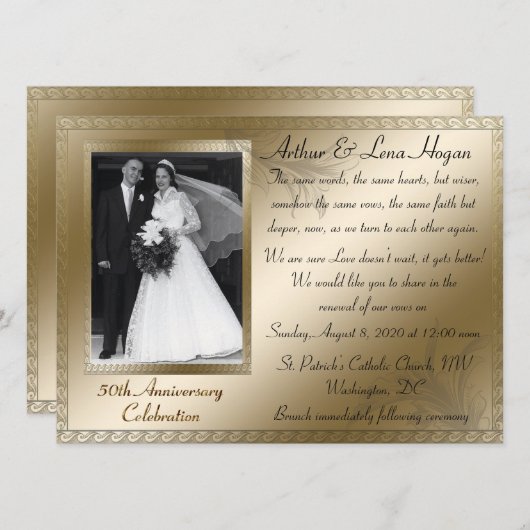 Feier zum 50. Goldenen Jahrestag Einladung (Vorne/Hinten)