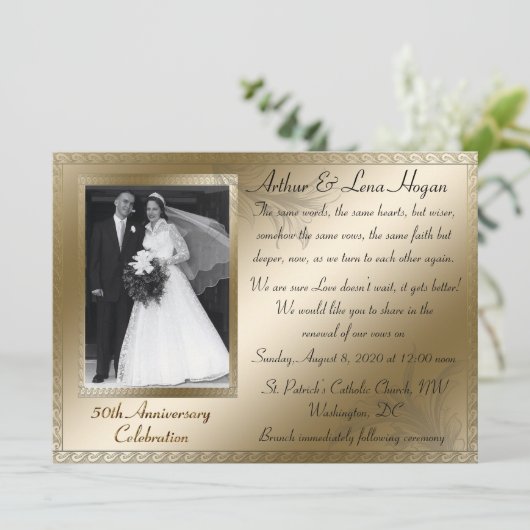 Feier zum 50. Goldenen Jahrestag Einladung (Stehend Vorderseite)