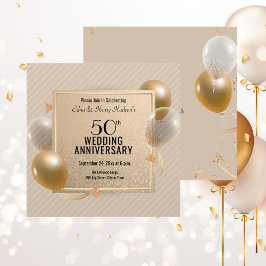 Feier zum 50. Hochzeitstag Golden Einladung