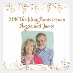 Feier zum 50. Hochzeitstag Quadratischer Aufkleber
