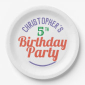 Feier zum 5. Geburtstag Pappteller (Vorderseite)