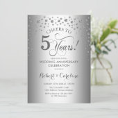 Feier zum 5. Jahrestag - Silber Einladung (Stehend Vorderseite)