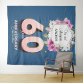 Feier zum 60. Jubiläum Pink Orchids on Blue Wandteppich (Beispiel (Horizontal))