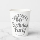 Feier zum 90. Geburtstag Papiertassen Pappbecher (Rückseite)