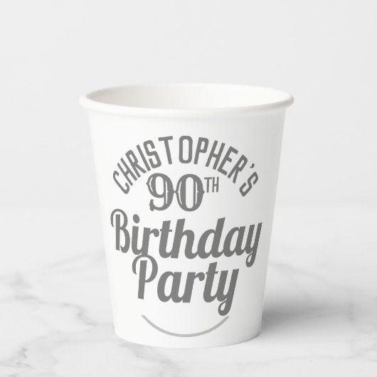 Feier zum 90. Geburtstag Papiertassen Pappbecher (Vorderseite)
