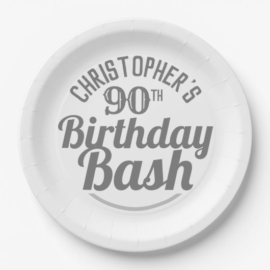 Feier zum 90. Geburtstag Pappteller (Vorderseite)