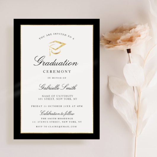 Feier zum Abschluss von Schwarz und Gold Einladung