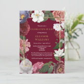 Feier zum Burgund-Foto Einladung (Stehend Vorderseite)