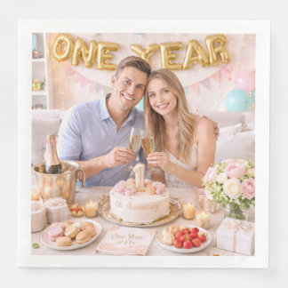 Feier zum ersten Hochzeitstag eines Paares Pho Serviette