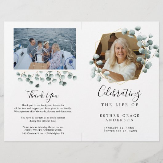 Feier zum Flyer des Programms zur Beerdigung von L (Vorne)