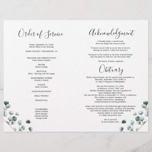 Feier zum Flyer des Programms zur Beerdigung von L (Hinten)