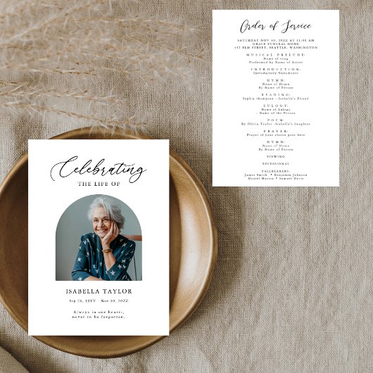 Feier zum Foto der Lebensbeerdigung Programm