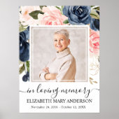 Feier zum Foto der Lebensmarche in rosa Flora Poster (Vorne)