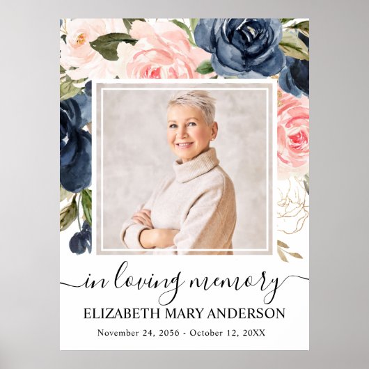 Feier zum Foto der Lebensmarche in rosa Flora Poster (Vorne)