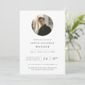 Feier zum Foto des Beerdigungstages Einladung (Stehend Vorderseite)