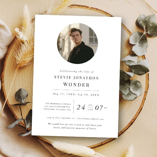 Feier zum Foto des Beerdigungstages Einladung