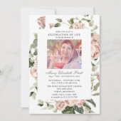 Feier zum Foto des Lebens Rosa Rose Einladung (Vorderseite)