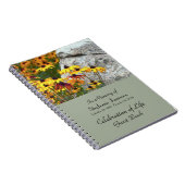 Feier zum Gastbuch des Lebens Gelbe Blumen Notizblock (Rechte Seite)