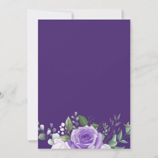 Feier zum Gedenken an das Leben Lila Blüte Einladung (Rückseite)