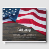 Feier zum Gedenken an die amerikanische Flagge Gästebuch (Vorderseite)