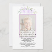 Feier zum Gedenken an verblichene Blume Foto Einladung (Vorderseite)