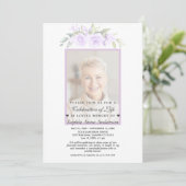 Feier zum Gedenken an verblichene Blume Foto Einladung (Stehend Vorderseite)