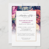 Feier zum Gedenkfest Moody Floral Einladung (Vorderseite)