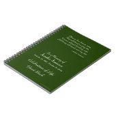 Feier zum Green-Book-Gästebuch Notizblock (Linke Seite)