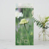 Feier zum Leben 2 Florale Landschaft Einladung (Stehend Vorderseite)