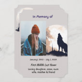 Feier zum Leben des einsamen Wolfs Howling Einladung (Vorne/Hinten)