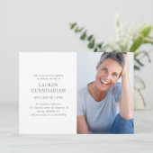 Feier zum Leben Einfaches Modernes Minimalistische Einladung (Stehend Vorderseite)