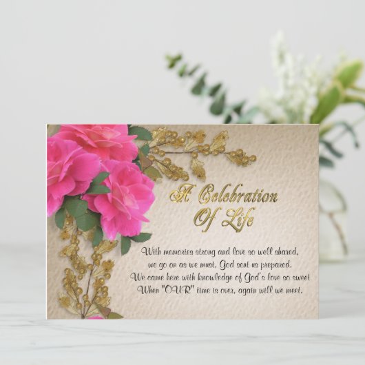 Feier zum Leben Einladung (Stehend Vorderseite)