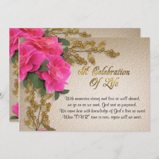 Feier zum Leben Einladung (Vorne/Hinten)