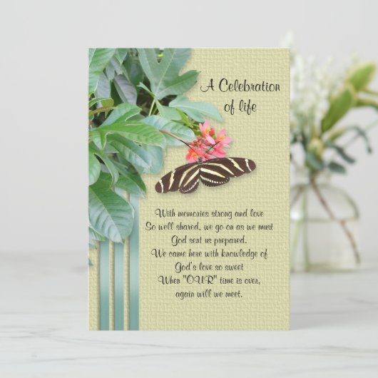 Feier zum Leben Einladung (Stehend Vorderseite)