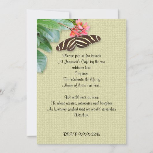 Feier zum Leben Einladung (Rückseite)