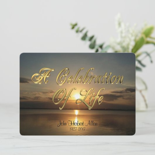 Feier zum Leben Einladung (Stehend Vorderseite)