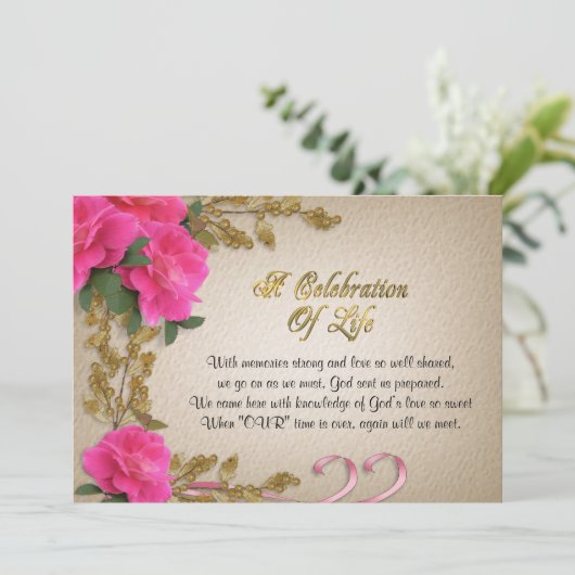 Feier zum Leben Einladung (Stehend Vorderseite)