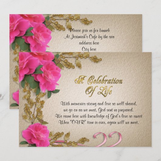 Feier zum Leben Einladung (Vorne/Hinten)