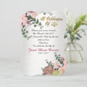 Feier zum Leben Einladung Blume und Ivy (Stehend Vorderseite)