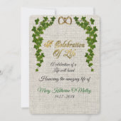 Feier zum Leben Einladung Grenze Ivy (Vorderseite)